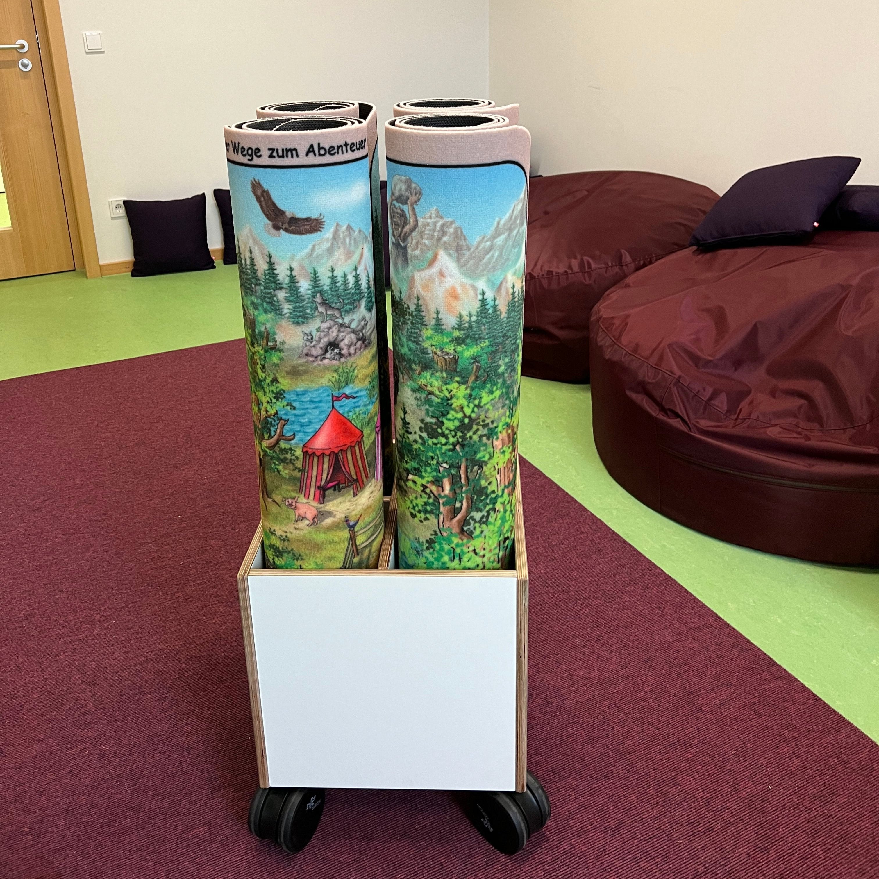 aufbewahrung trolley Trolley zur Aufbewahrung von Teppichen – Vier Wege zum Abenteuer – Schulen Einrichten